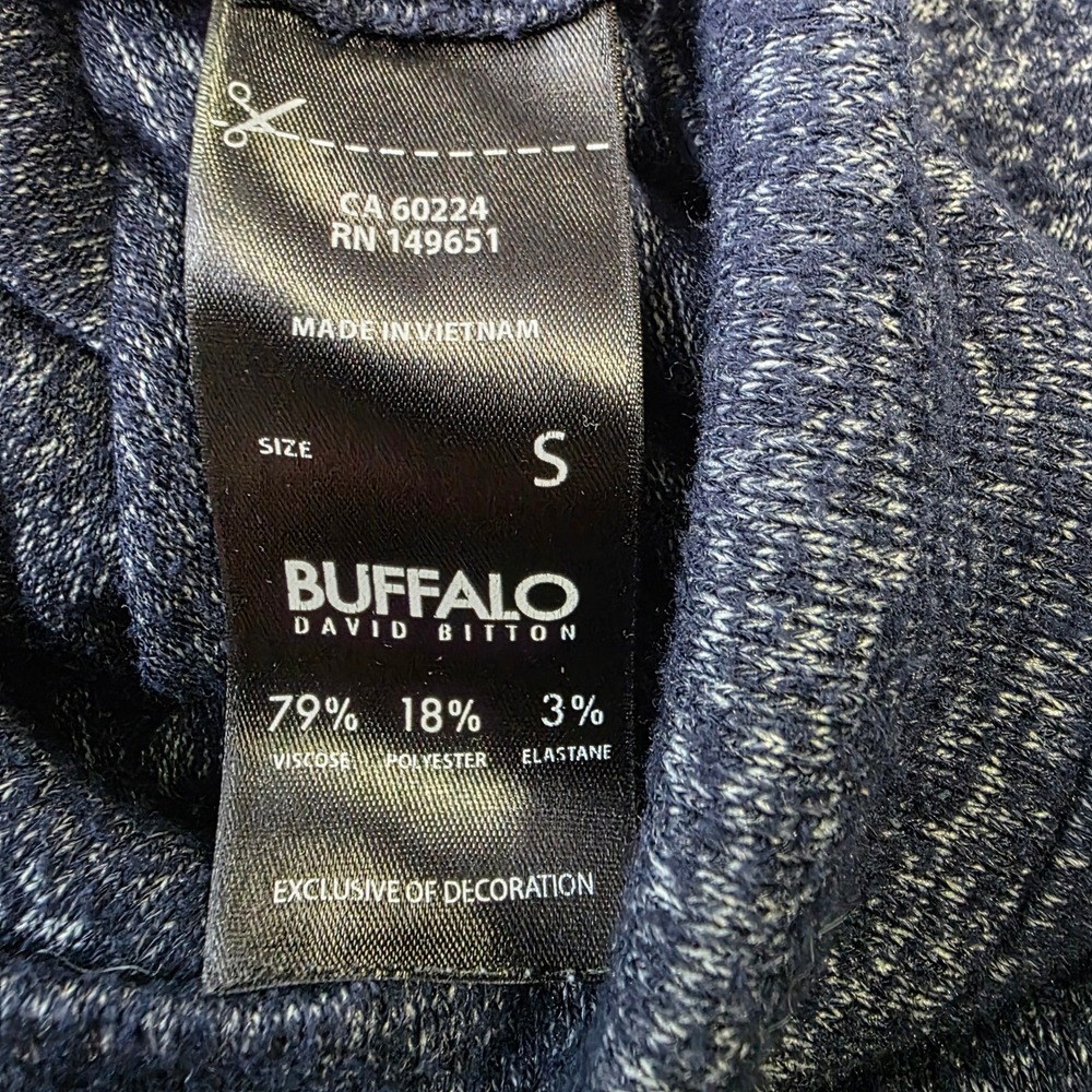 Buffalo David Bitton Heathered Blue Raglan Long Sleeve‎ Sweatshirt Women Small - Picture 6 of 8